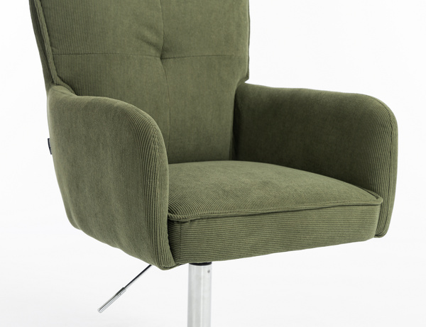 HR250K Scaun Zsályazöld Prémium Kordbársony Bază Cromata