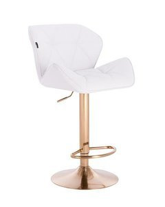 HC111W Scaun alb Bază Aurie