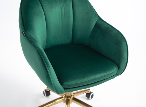 HR2055K Scaun Verde din Catifea cu Bază Aurie
