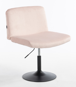 HR150N Scaun Roz Pudra din Catifea cu Bază Neagră