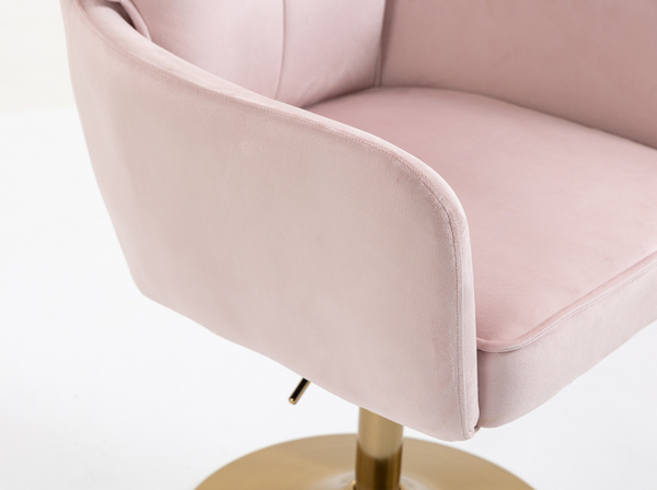 HR250N Scaun Catifea Roz Pudra Bază Aurie