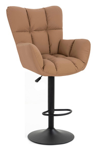 HR650W Scaun Caramel Piele Ecologica Premium Soft cu Bază Neagră