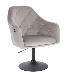 HR831N Scaun Catifea Gray cu Bază Neagră