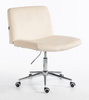 HR150K Scaun Crem din Catifea cu Bază Cromata