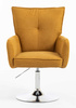 HR250N Scaun Catifea Reiată Premium Ruloare Curry Galben Bază Cromata