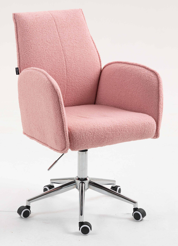 HR280K Scaun Roz Pudra Boucle cu Bază Cromata