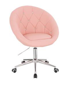 HC8516CK Scaun Roz Piele Ecologica cu Bază Cromata