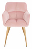 HR550 Scaun Roz Pudra Catifea cu Bază Aurie