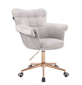 HR804CK scaun Catifea Gri cu Bază Aurie