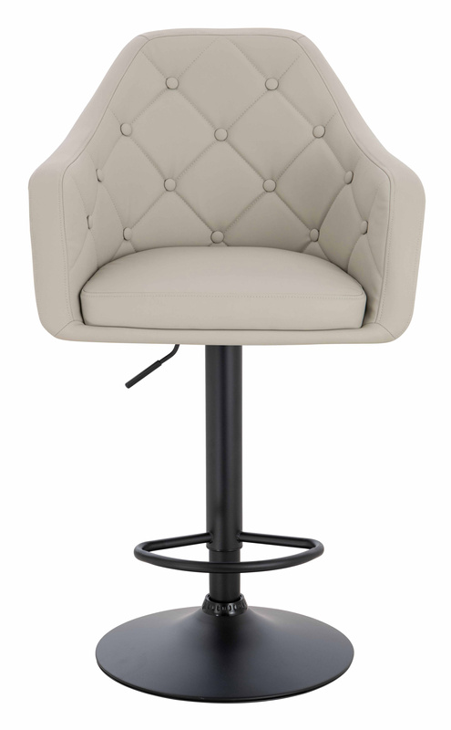 HR831W Scaun Ecru Piele Ecologica Premium Soft cu Bază Neagră