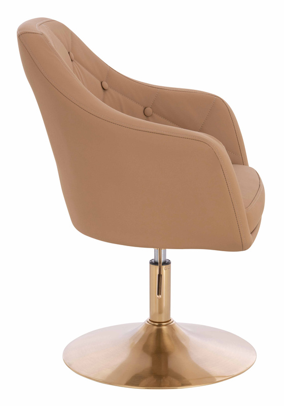 HR831N Scaun Caramel Piele Ecologica Premium Soft cu Bază Aurie