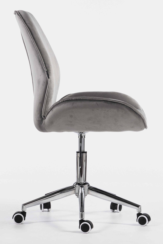 HR350K Scaun Gray din Catifea Bază Cromata