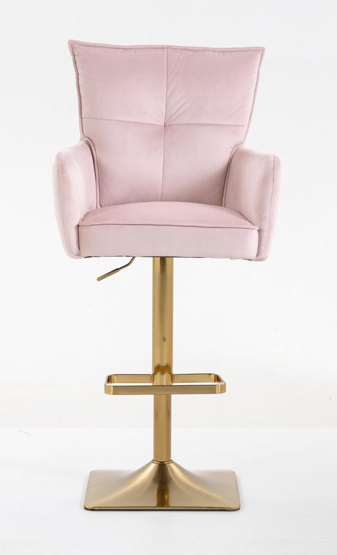 HR250KW Scaun Catifea Roz Pudra Bază Aurie