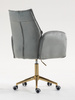 HR280K Scaun Gray din Catifea cu Bază Aurie