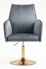 HR280N Scaun Grafit  din Catifea cu Bază Aurie