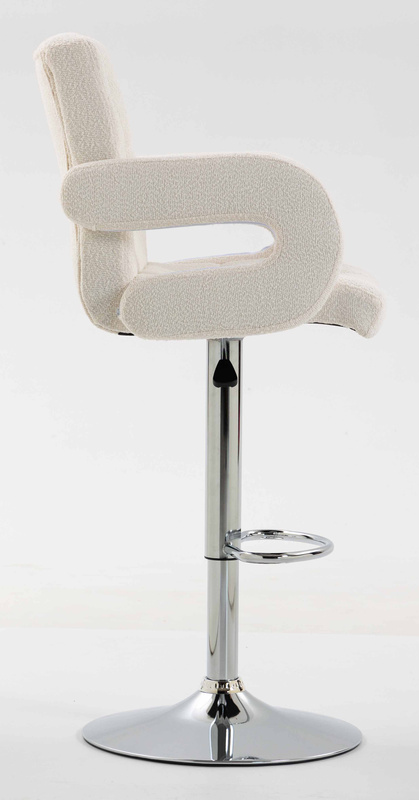 HR8404W Scaun Crem Boucle cu Bază Cromata