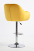 HR2055W Scaun Galbenă din Catifea cu Bază Cromata