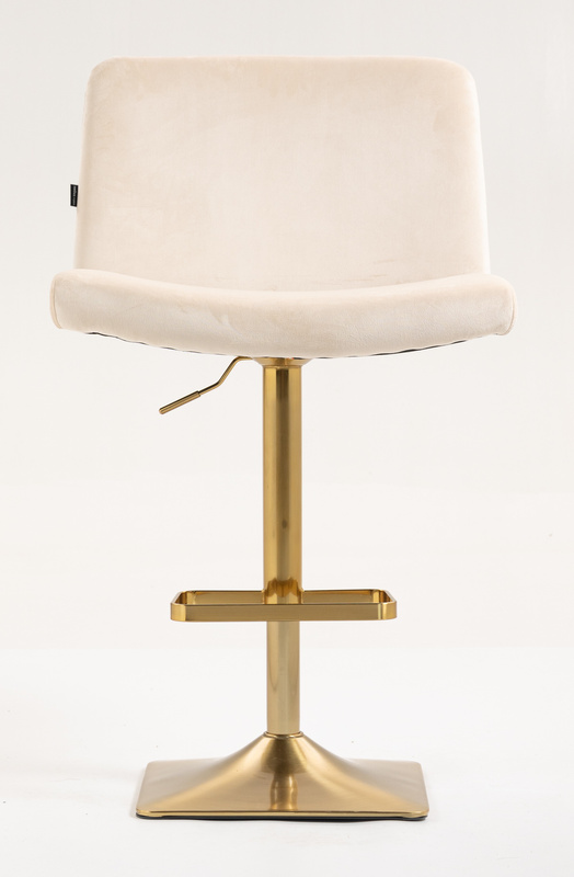 HR150KW Scaun Crem din Catifea cu Bază Aurie