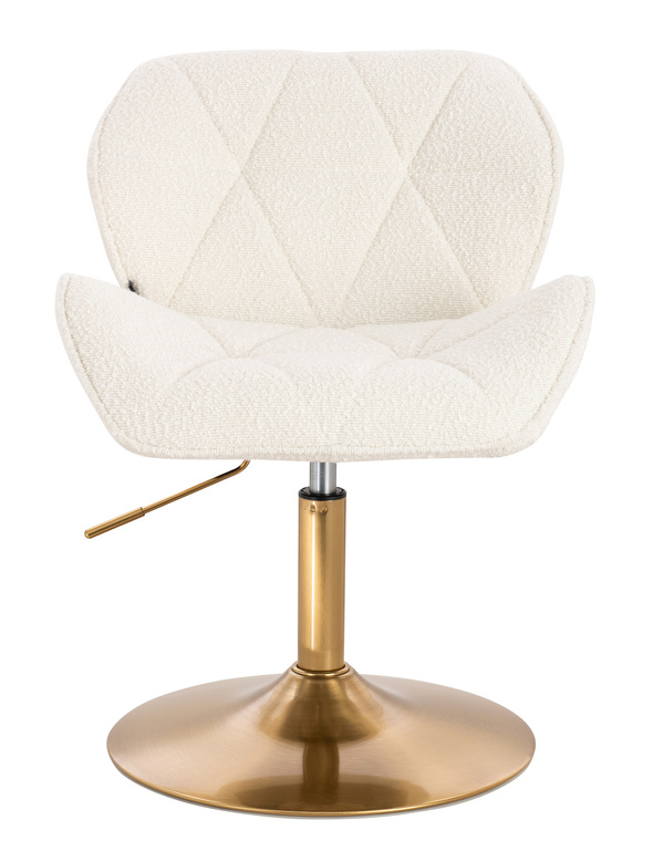 HR111N Scaun Crem Boucle cu Bază Aurie