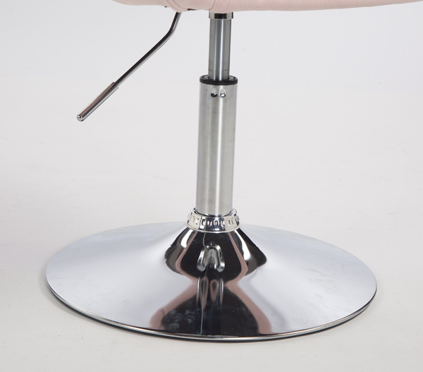 HR12055N Scaun Roz Pudra din Catifea cu Bază Cromata