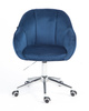HR2055K Scaun Bleumarin din Catifea cu Bază Cromata