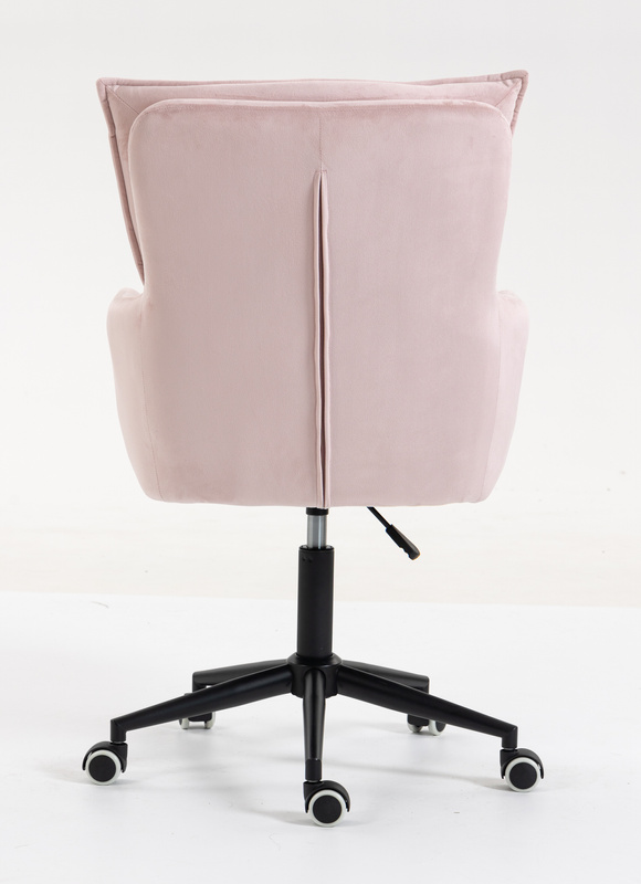 HR250K Scaun Catifea Roz Pudra Bază Neagră