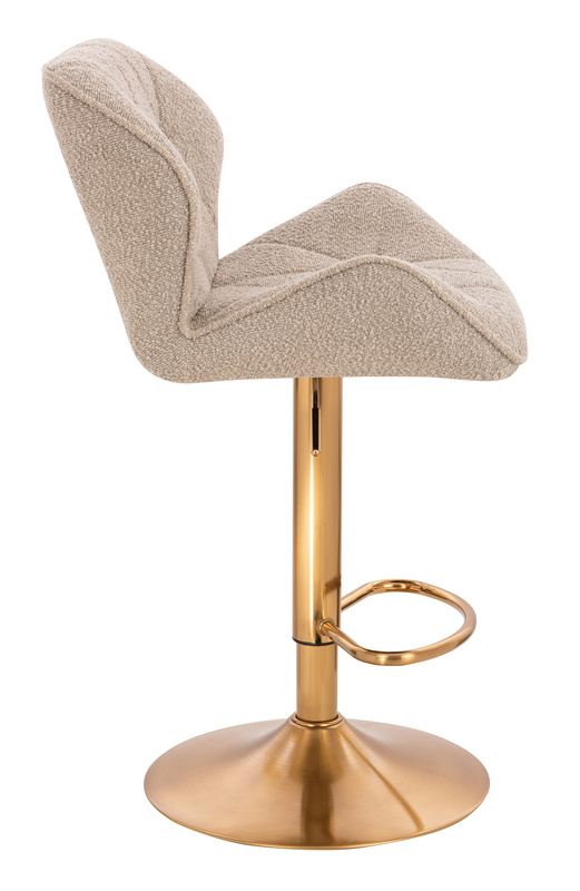 HR111W Scaun Latte Boucle cu Bază Aurie