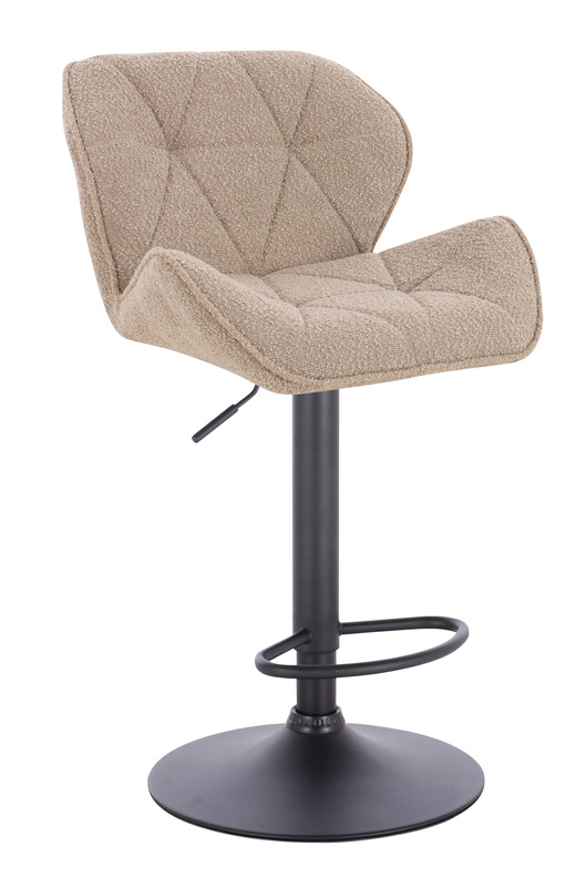 HR111W Scaun Latte Boucle cu Bază Neagră