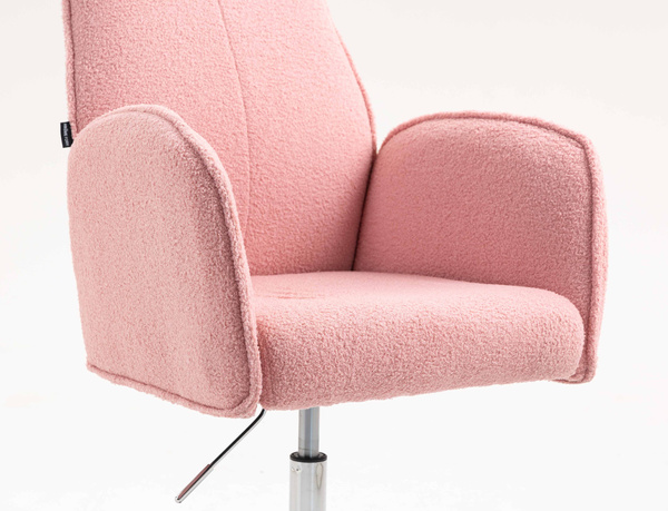 HR280N Scaun Roz Pudra Boucle cu Bază Cromata