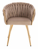HR750 Scaun cu picioare Aurie Latte din Catifea