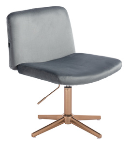 HR150CROSS Scaun Grafit din Catifea cu Bază Aurie