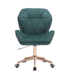 HR212K Scaun Verde Catifea Bază Aurie