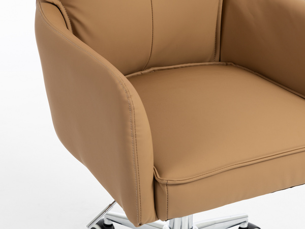 HR250K Scaun Piele Ecologică Premium Soft Culoare Caramel Bază Cromata