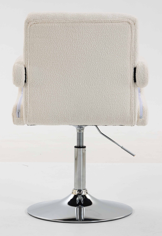 HR8404N Scaun Crem Boucle cu Bază Cromata