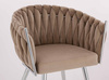 HR750 Scaun cu picioare Cromata Latte din Catifea