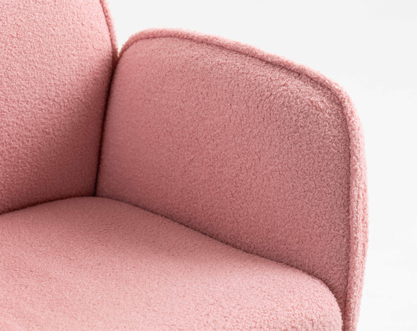 HR280KW Scaun Roz Pudra Boucle cu Bază Neagră