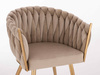 HR750 Scaun cu picioare Aurie Latte din Catifea