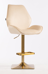 HR350KW Scaun Crem din Catifea Bază Aurie