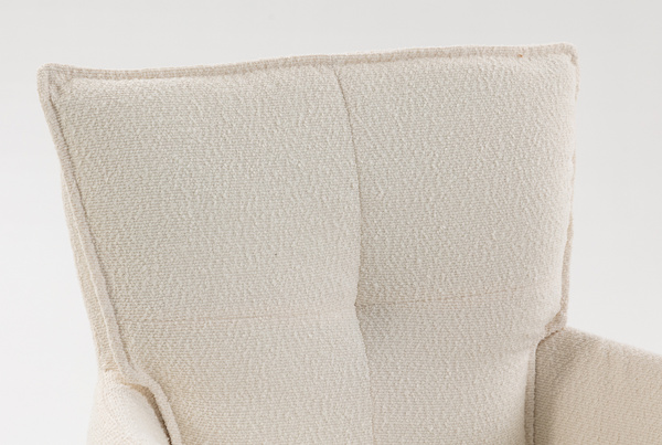 HR250CROSS Scaun Crem Boucle Bază Neagră