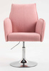HR280N Scaun Roz Pudra Boucle cu Bază Cromata