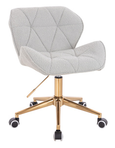 HR111K Scaun Gri Boucle cu Bază Aurie