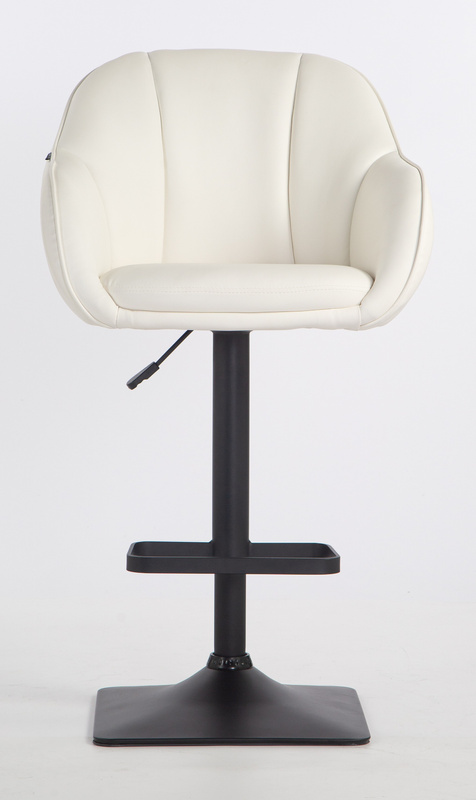 HR2055KW Scaun Alb din Piele Ecologica cu Bază Neagră