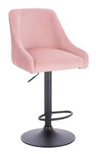 HR920W Scaun Roz Pudra din Catifea cu Bază Neagră