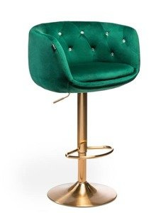HR333CW Scaun Catifea Verde cu Bază Aurie
