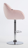 HR12055W Scaun Roz Pudra din Catifea cu Bază Cromata