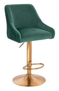 HR920W Scaun Verde din Catifea cu Bază Aurie