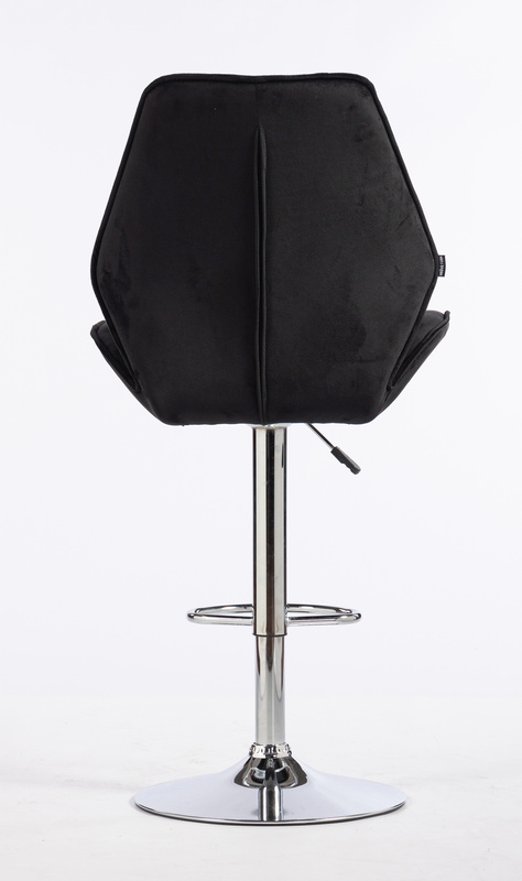 HR350W Scaun Neagră din Catifea Bază Cromata