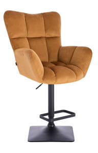 HR650KW Scaun Galben Catifea cu Bază Neagră