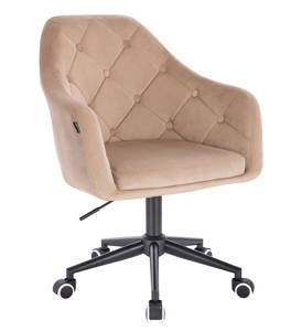 HR831K Scaun Catifea Latte cu Bază Neagră