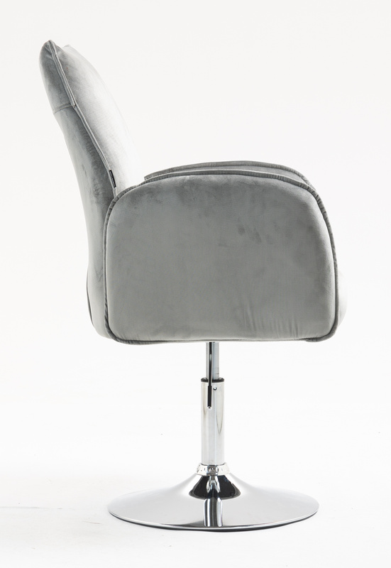 HR280N Scaun Gray din Catifea cu Bază Cromata